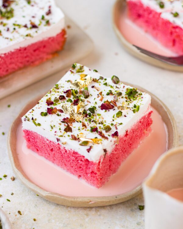 Saffron and rose Tres Leches